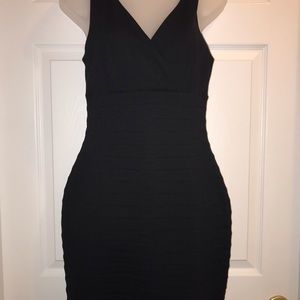 Black fitted Express knit mini dress